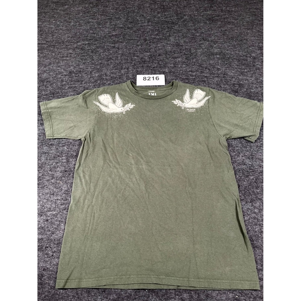 Krew T Shirt Mens Medium Green Peace Dove Graphic‎ Short Sleeve Crew Neck Casual